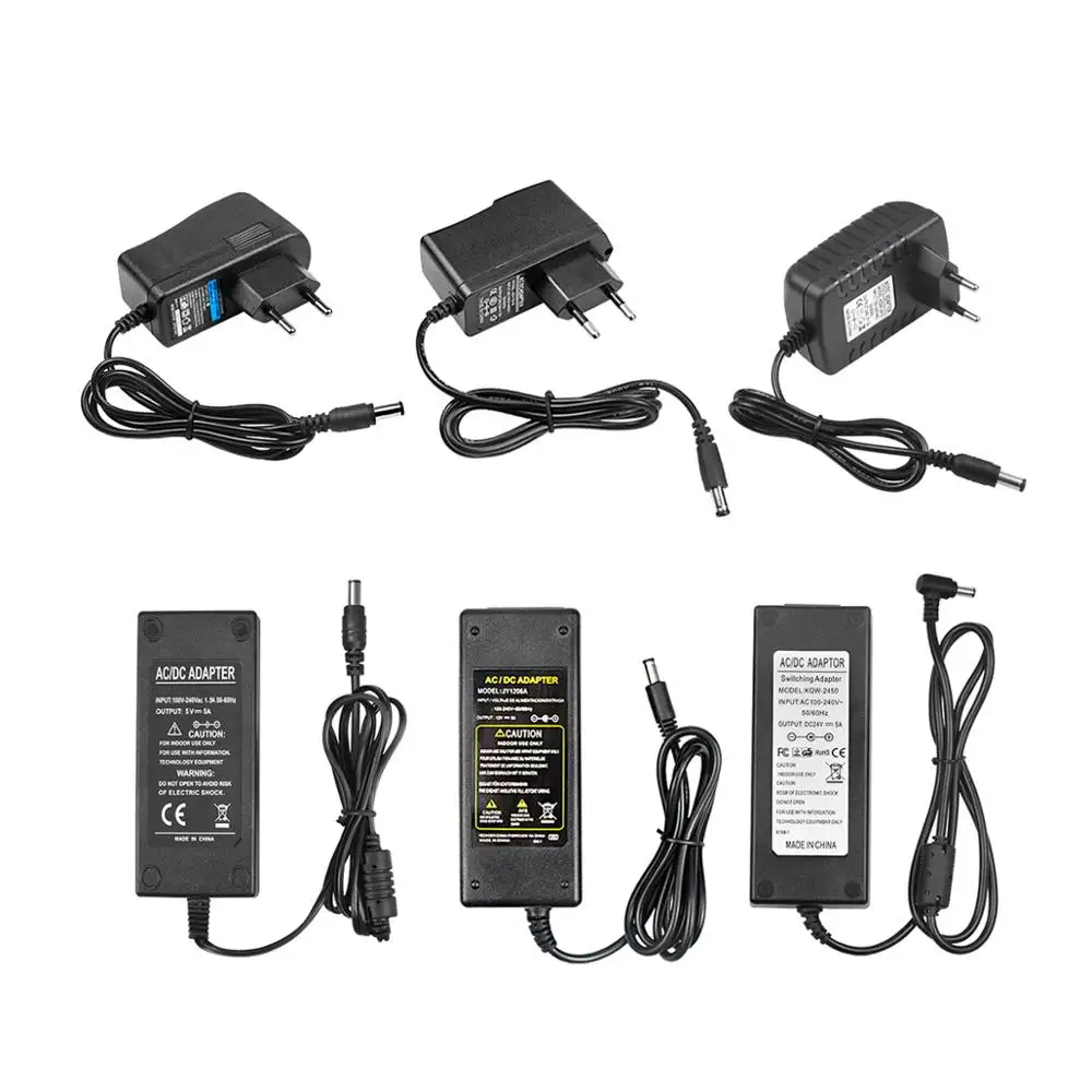 Universal EU US Plug Switching Adapter AC 220V-240V To 5 V 12 V 24V Volt Power Supply DC 5V 12V 24V 1A 2A 3A 5A Power Adapter