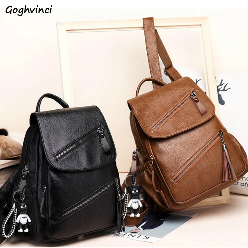 Women Backpacks Pu Leather Simple Patchwork Waterproof Shoulder Bag College Girls Travel Backpack Fashion Ulzzang Large Capacity