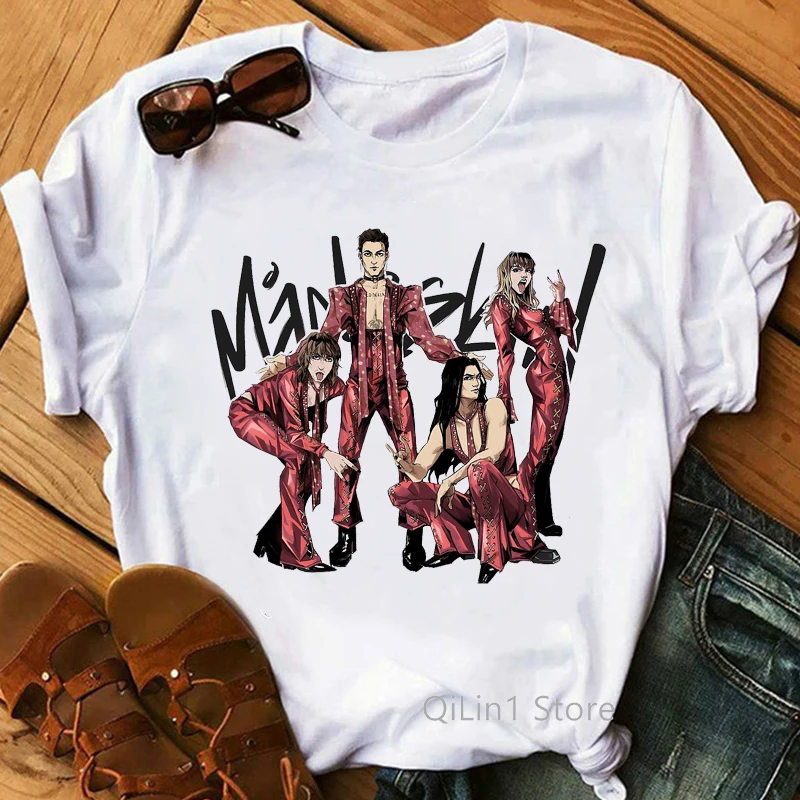 MåNeskin Damiano David Maneskin Eurovision 2024 T-Shirt Women Sexy Cool Hip Hop Tshirt Femme Funny Zitti E Buoni T Shirt Female