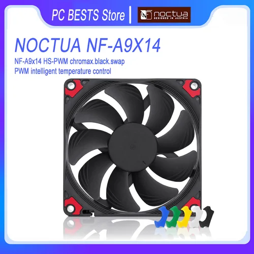 Noctua NF-A9x14 PWM chromax.black.swap 케이스 선풍기, 초박형 섀시 라디에이터, CPU 냉각 선풍기, 사일런트 하이 퀄리티 선풍기, 92mm  Best5