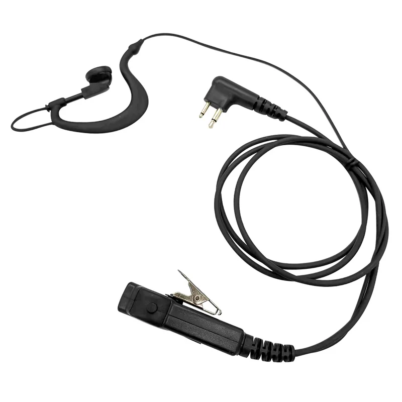 G Shape Walkie Talkie Earpiece, Headset with Two PTT Mic, Apply to Motorola 2 Way Radio