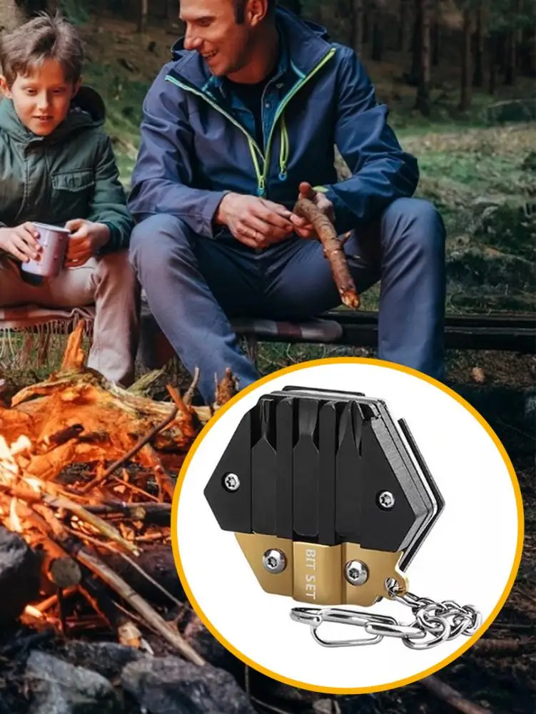 Ngoài Trời EDC Dụng Cụ Đa Chức Năng Đồng Tiền-Hình Gấp Gọn Bỏ Túi Cắt Lục Giác Mini Mang Theo Cắm Trại Thép Không Gỉ Vít Mới