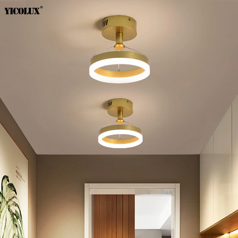 Gold Coffee Painted Modern Led Chandeliers For Home Corridor Aisle Lights Simple Minimal Lighting Lustre Lamps Luminaria Fixture