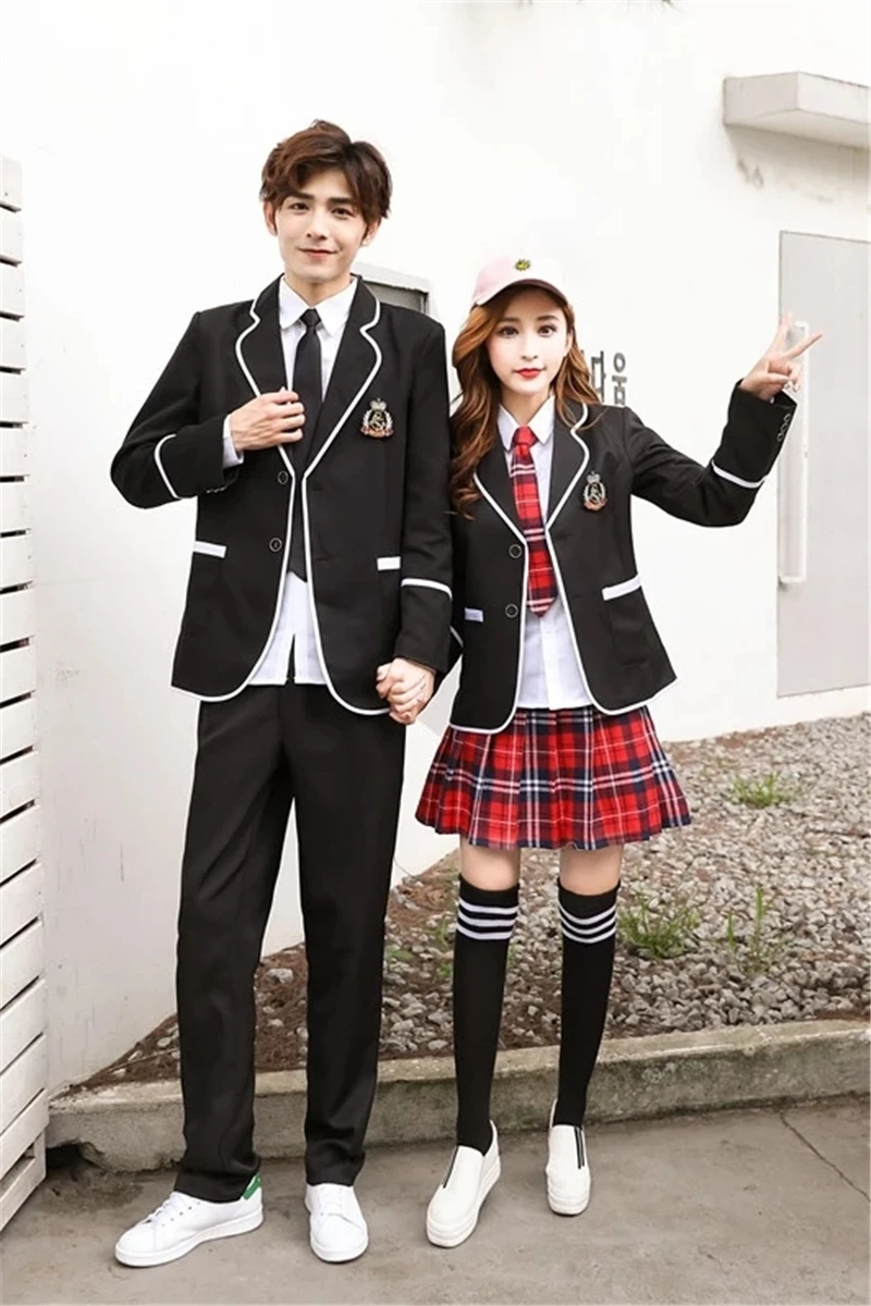 Giappone corea Jk uniformi High School ragazzi ragazze studenti uniformi scolastiche a maniche lunghe maschio femmina Junior studenti Blazer Suit Set