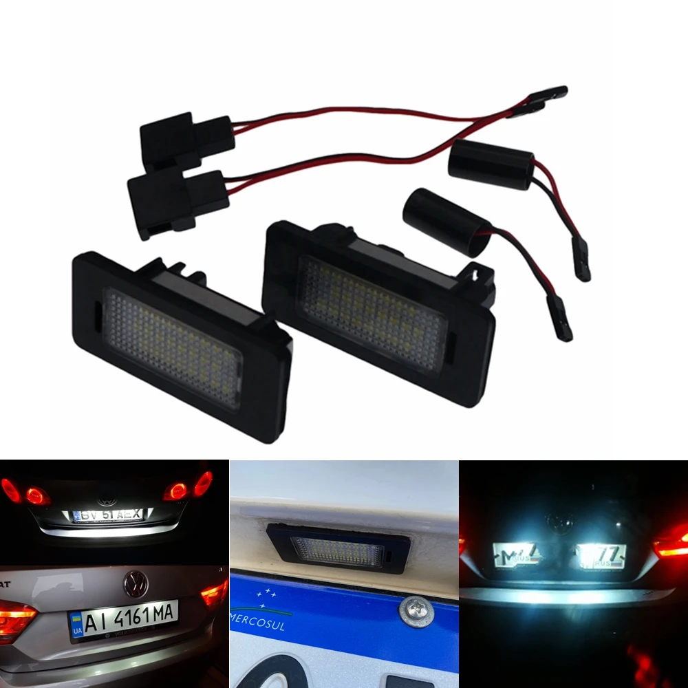 2 шт. Canubus 24SMD светодиодный номерной знак для VW Golf 6/7 MK7 вариант Passat B6/B7 Jetta MK6 Sharan Touran Touareg