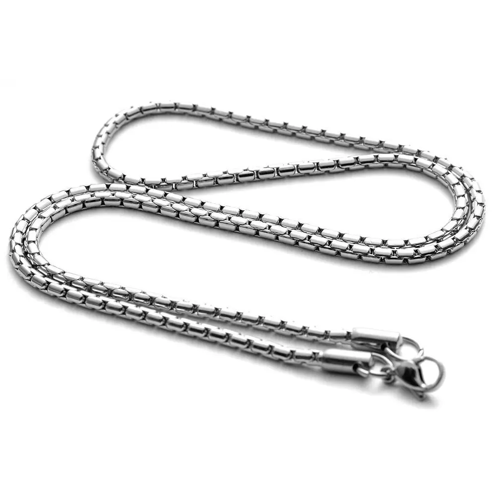 Wholesale Jewelry -- 50 60 70 cm 316L Titanium steel Long White Snake ( 3 mm ) Necklaces for Men No Fade Gold / White