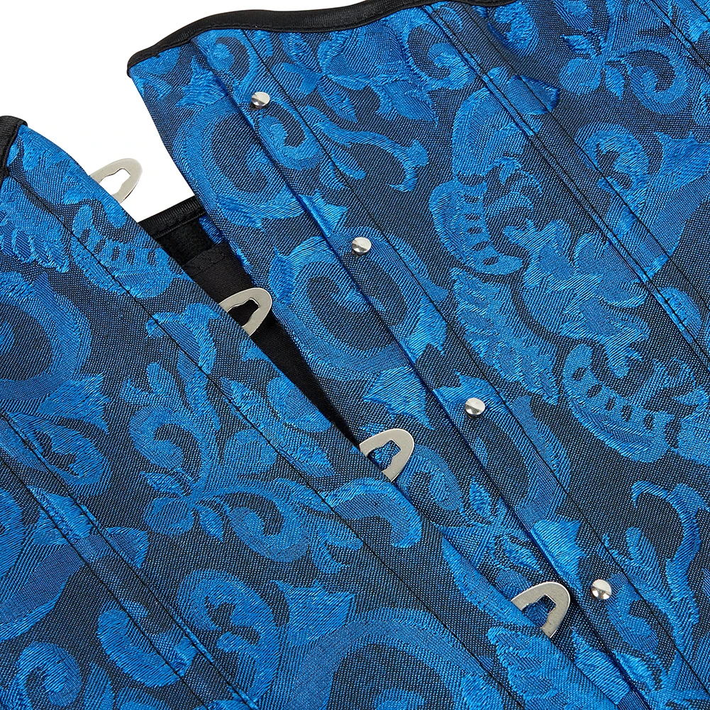 Damen Gothic Jacquard Unterbrust-Korsett Bustier Taillengürtel Schlankheits-Bodyshaper Korsett Dessous Übergröße Party Clubwear – Detail 31