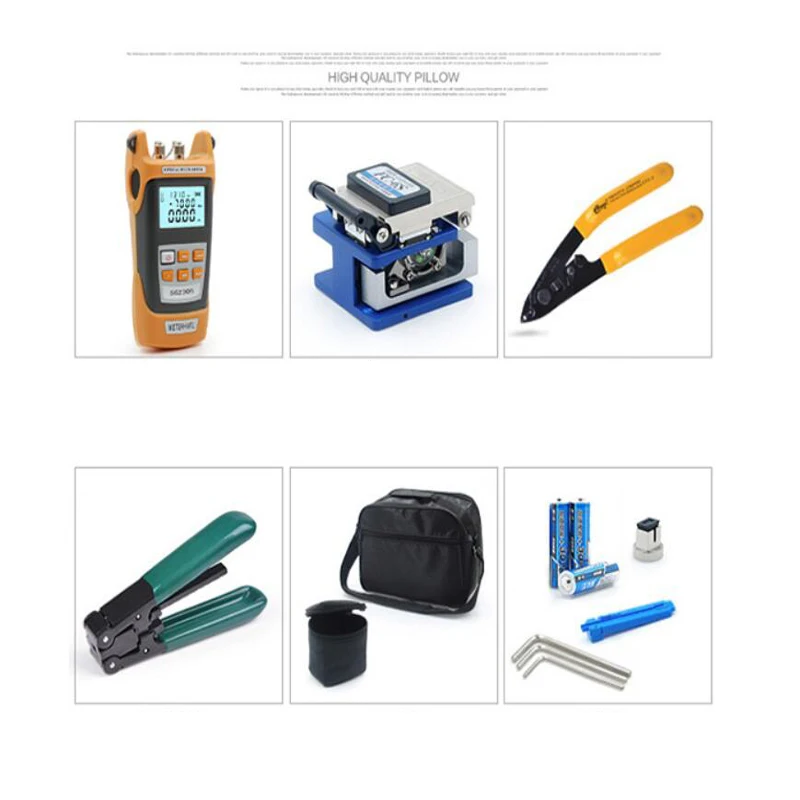 FTTH fiber Cold connection tool Optical Power Meter with 5mw VFL FC-6S Fiber cleaver CFS-2 Wire stripper optical fiber tool