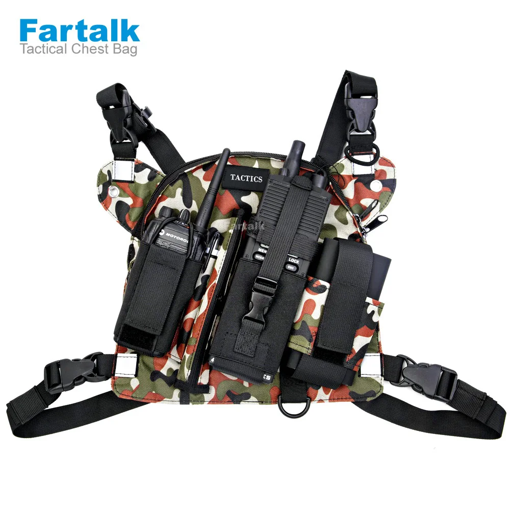 Tactical Rescue Vest Chest Bag for Motorola Yaesu ICOM Midland Kenwood HYT Baofeng UV-5R Walkie Talkie Radio Security Equipment