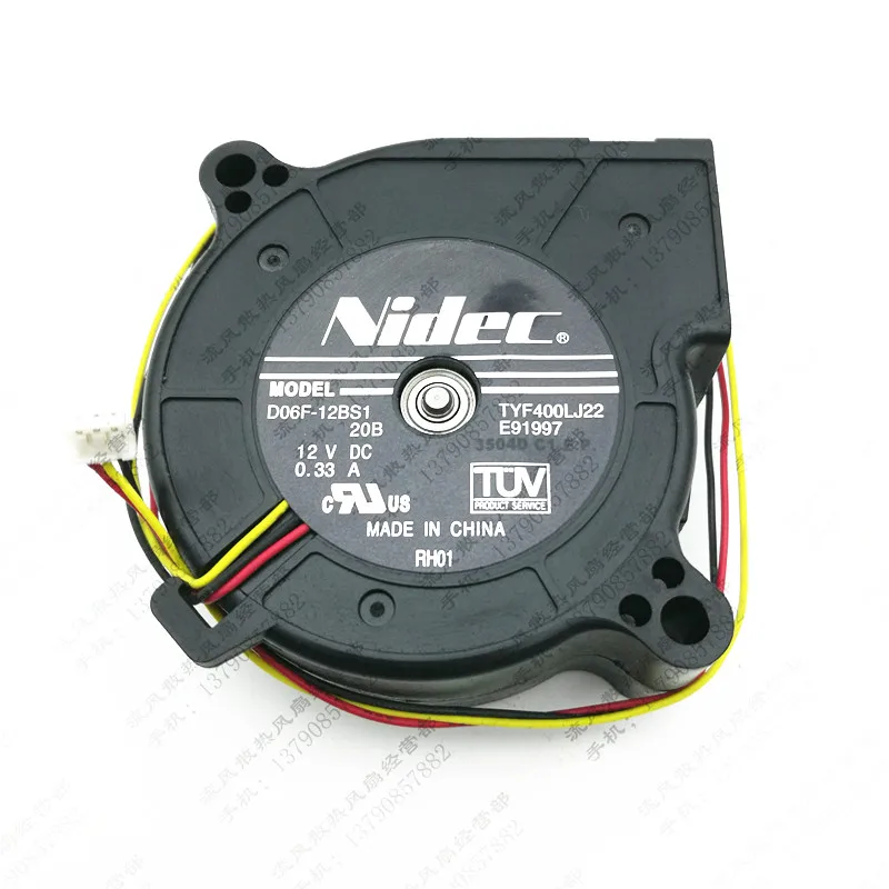 

Nidec D06F-12BS1 20B DC 12V 0.33A 60x60x25mm 3-Wire Server Cooling Fan