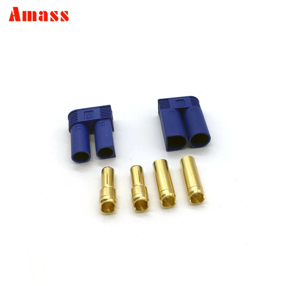 100 Pairs Amass  EC5 Plug Male and Female 6mm golden Plated Bullet Connector for RC ESC Battery