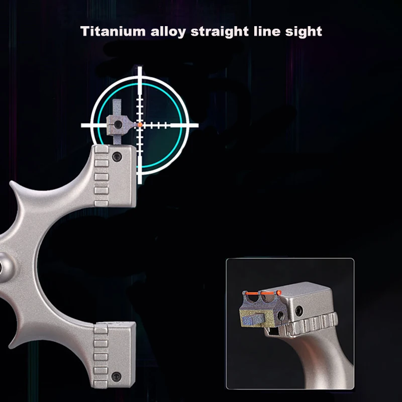 Imagem -04 - Borboleta Clipe Straight Plate Slingshot All Titanium Alloy Rubber Band Fibra Óptica Visão Alta Precisão para a Caça ao ar Livre