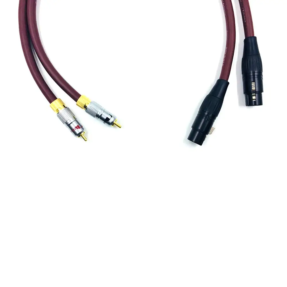 Пара HIFI XLR «папа» на двойной разъем RCA «папа» Патч-кабель аудиосигнала Алюминиевый корпус Цинковый сплав Головка Canon для микрофона
