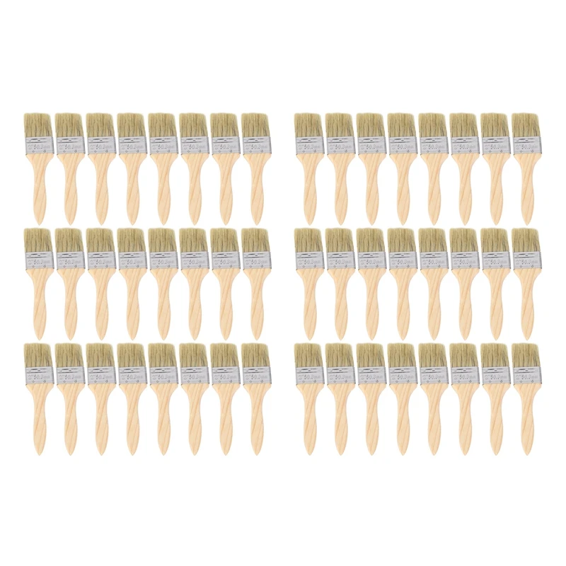 48 Pack of 1.5 Inch (35mm) Paint Brushes and Chip Paint Brushes for Paint Stains Varnishes Glues and Gesso