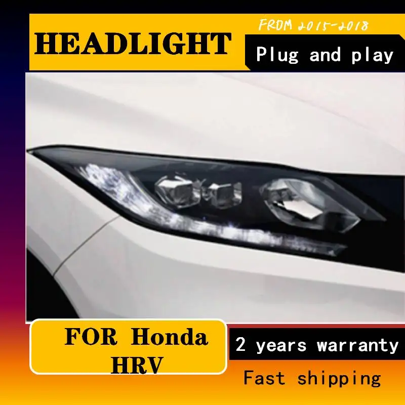 

Автомобильный Стайлинг для Honda HRV, передсветильник фара s для VEZEL HRV светодиодный ная передняя фара «ангельские глазки», светодиодный ная фара DRL, Биксеноновая линза, ксеноновая Скрытая сборка