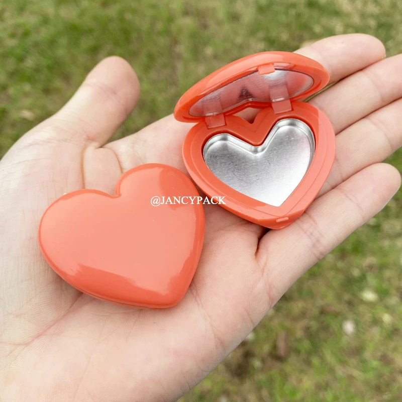 red pink Heart Shape Empty Eyeshadow Case Lipstick container Pigment Palette Refillable Makeup Dispenser lip gloss tube with pan