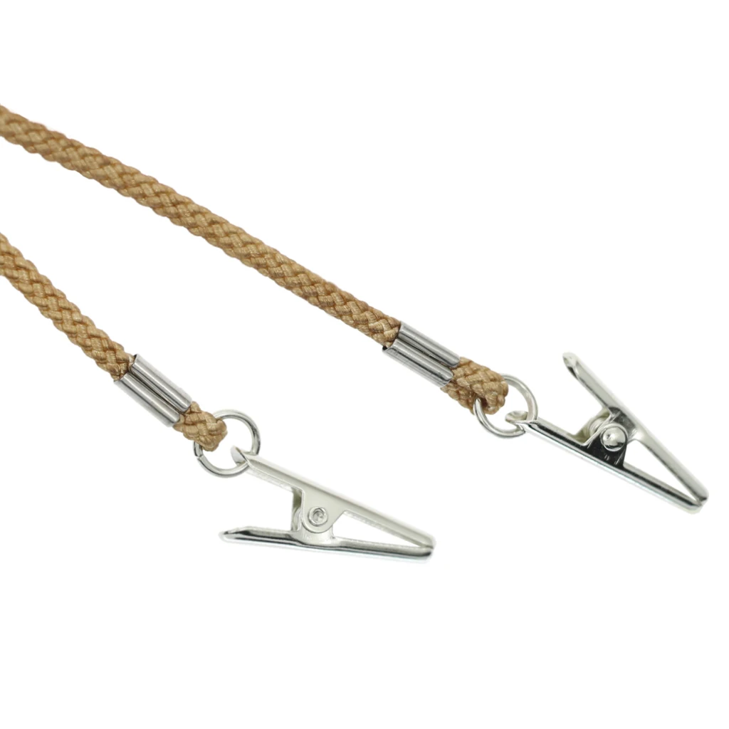 Beige Polyester Servet Houder Bib Clips Ketting Krokodil Clips 62Cm