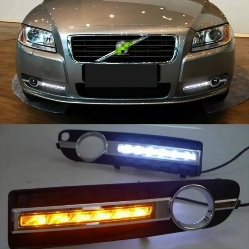 2pcs Car LED DRL Daytime Running Lights Running Lamp For Volvo S80 S80L 2007 2008 2009 2010 2011 2012 2013