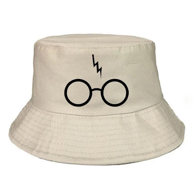 Harryy Potter Magic Fisherman Hat Canvas Gift Harry Magic Glasses Pattern Sunshade Outdoor Decoration Mystery Gift