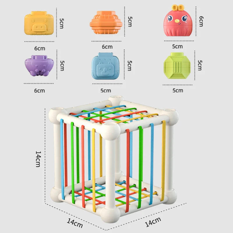 Baby Cube Shap Stacking Puzzle Game Girl Sorters Early Learning Kids Educational Montesori For Children Toys 3 Years images - 6