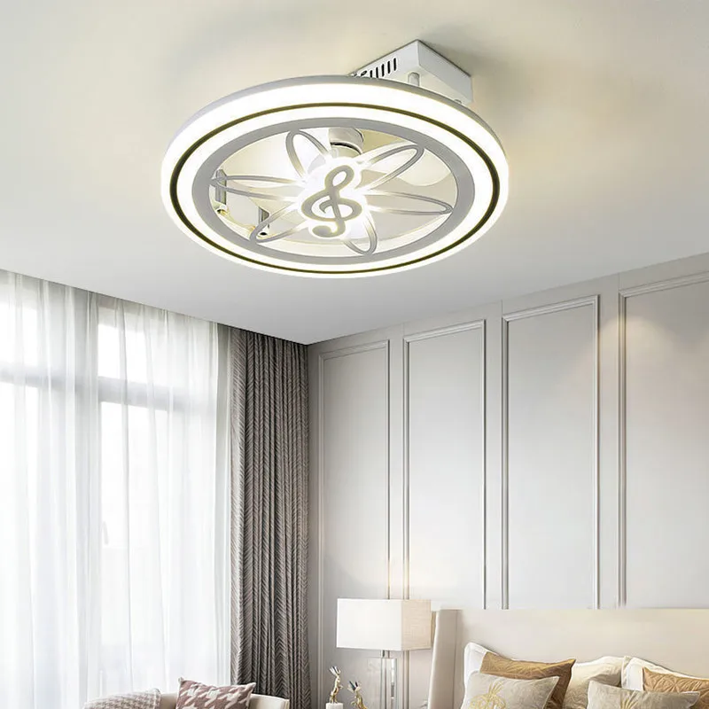 Novelty Household LED Ceiling Fan Light Nordic Modern Bedroom Living Room Dining Room Contracted Luminaire With Stepless Dimming