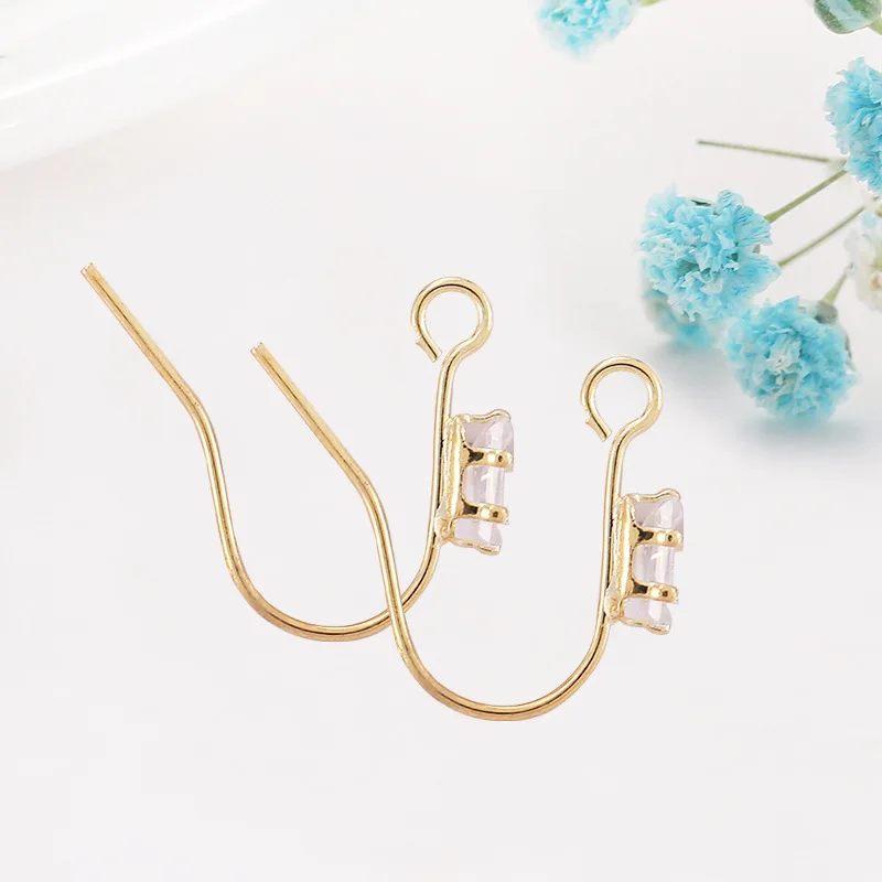 5Pcs Zircon ear hook and allergy shots color preserving earrings electroplating jewelry DIY jewelry earring accessories