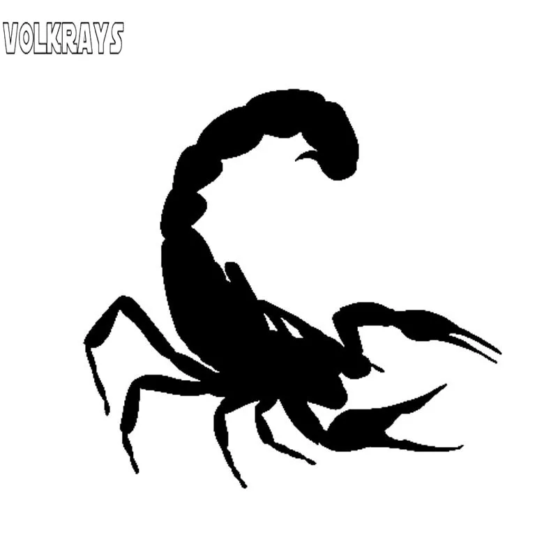 

Volkrays, стикер с изображением животных для автомобиля, элегантная модель скорпиона, цвет черный/серебристый, 15 см * 14 см