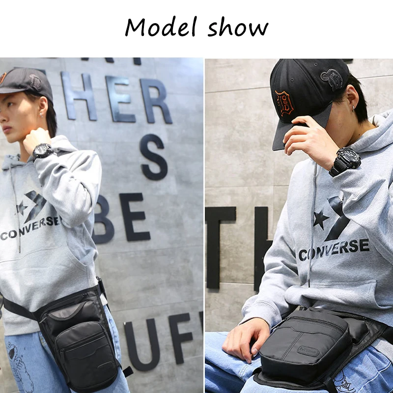 Men Fanny Waist Pack Waterproof Leg Bag Drop Messenger Shoulder Bags Travel Motorcycle Tactical Chest Pouch Bum Hip Belt Purse