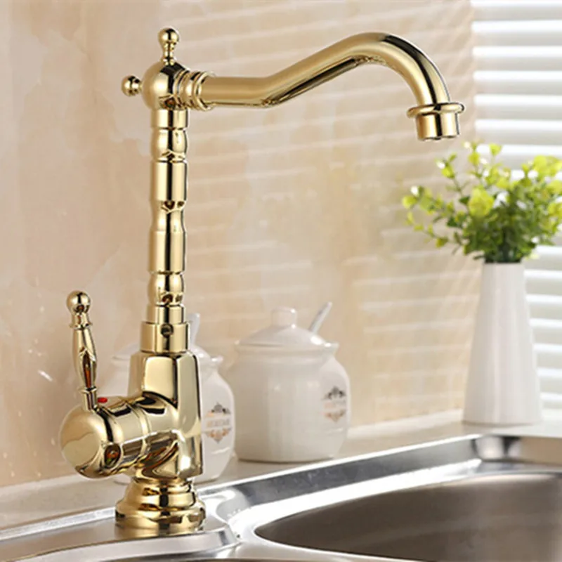 

New Arrivals European Retro Style and Gold Surface Kitchen Faucet Bathroom Basin Faucet By Brass Sink Faucet Water Mixer Tap