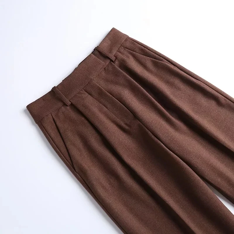 Withered Suit Pants Women England Style Office Lady Fashion Simple Straight Pnats Pantalones Mujer Pantalon Femme Trousers Women
