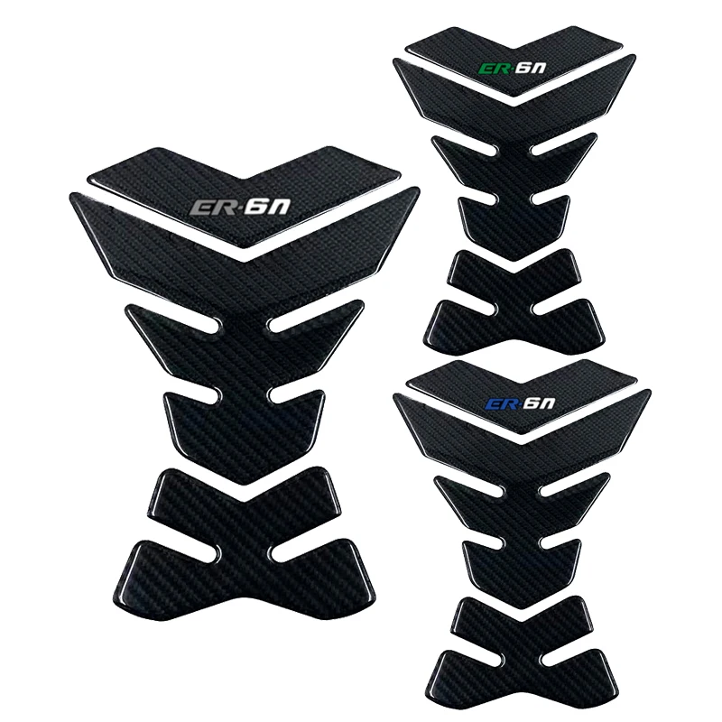 

3D Carbon-look Motorcycle Tank Pad Protector Decal Stickers Case for Kawasaki ER6N ER-6N Tank All Years