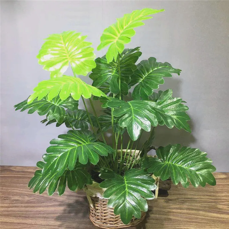 70CM 18 Leaf Green Plastic Plants Artificial Tropical Palm Tree Wedding DIY Landscaping Hotel Office Home Decor Desktop Props