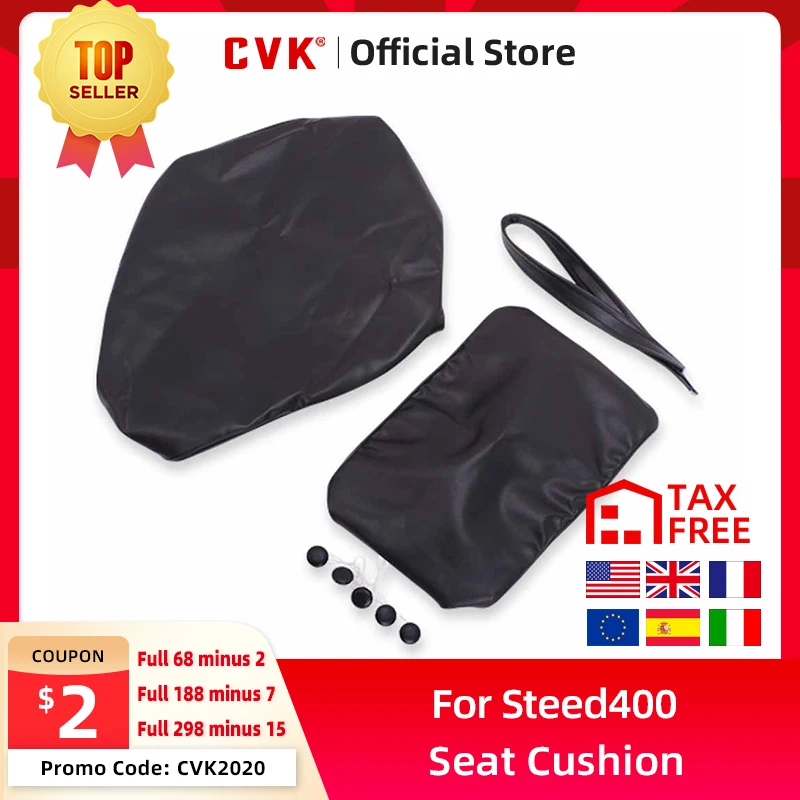 CVK Seat Cushions Leather Cover Seat Waterproof For Honda Steed400 Steed600 Steed 400 600 Motorcycle Accessories