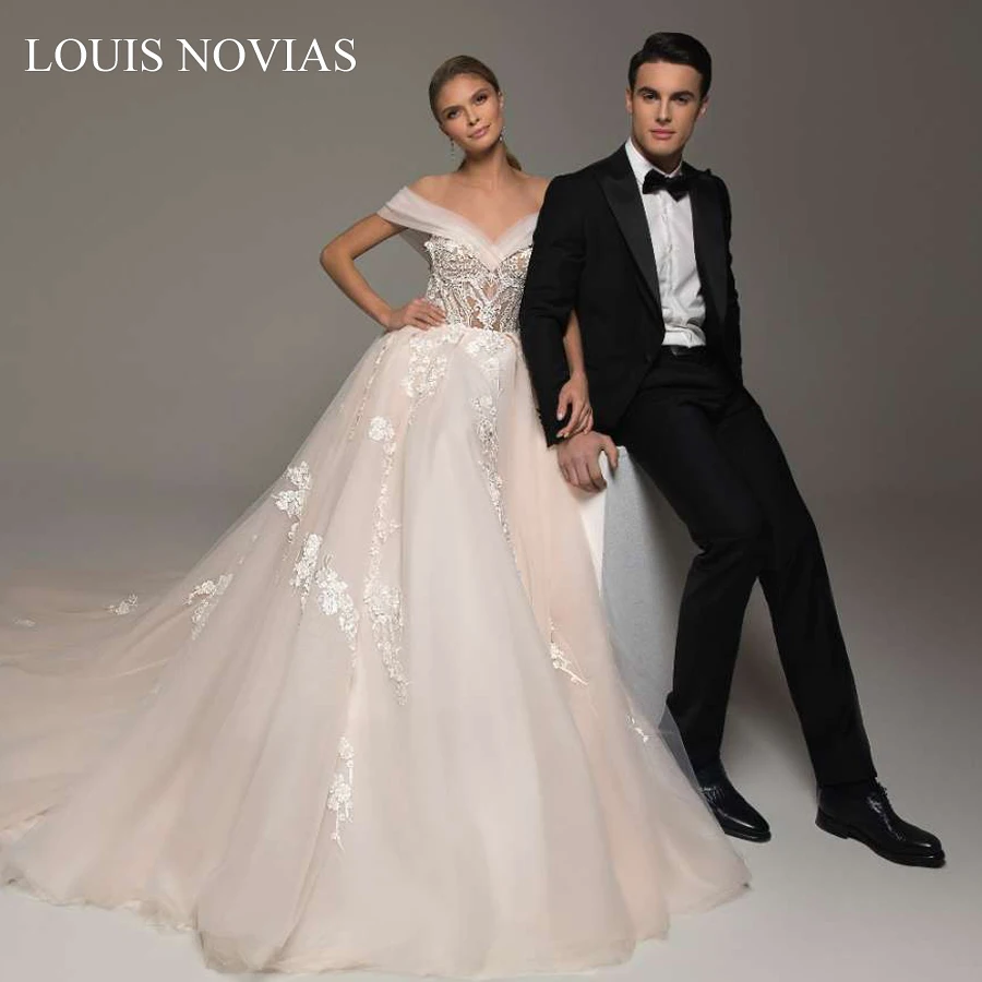 

Louis Novias Lace Wedding Dress Fairy Exquisite Embroidery High Quality Graceful Beading Appliques Vestido De Noiva