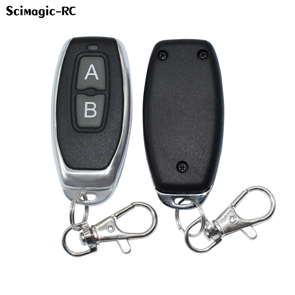 2CH Wireless Remote Control Clone 2 Button Garage Door Opener Transmitter 433 MHz EV1527 Learning & Fixed Code Gate Key Fob