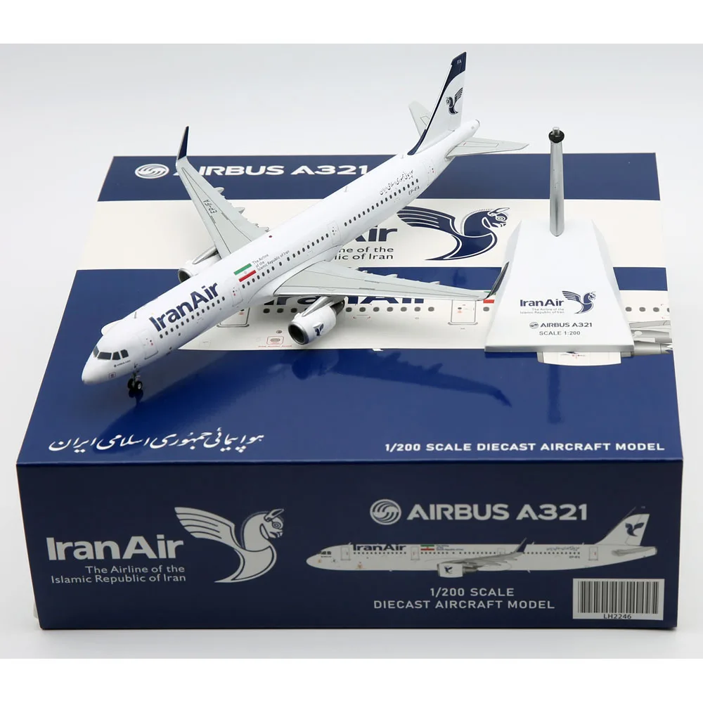 

1:200 Alloy Collectible Plane Gift JC Wings LH2246 Iran Air Airbus A321 Diecast Aircraft Jet Model EP-IFA With Stand