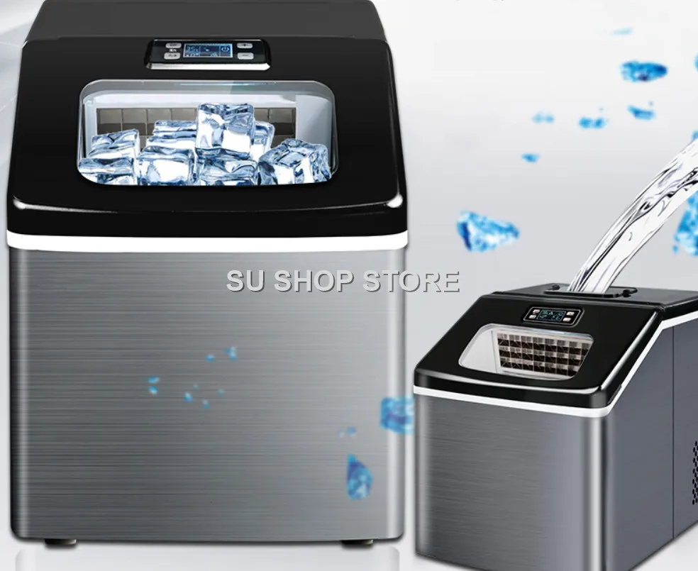 220V HICON NEW ice machine commercial tea shop small mini square ice 25kg home automatic ice making machine