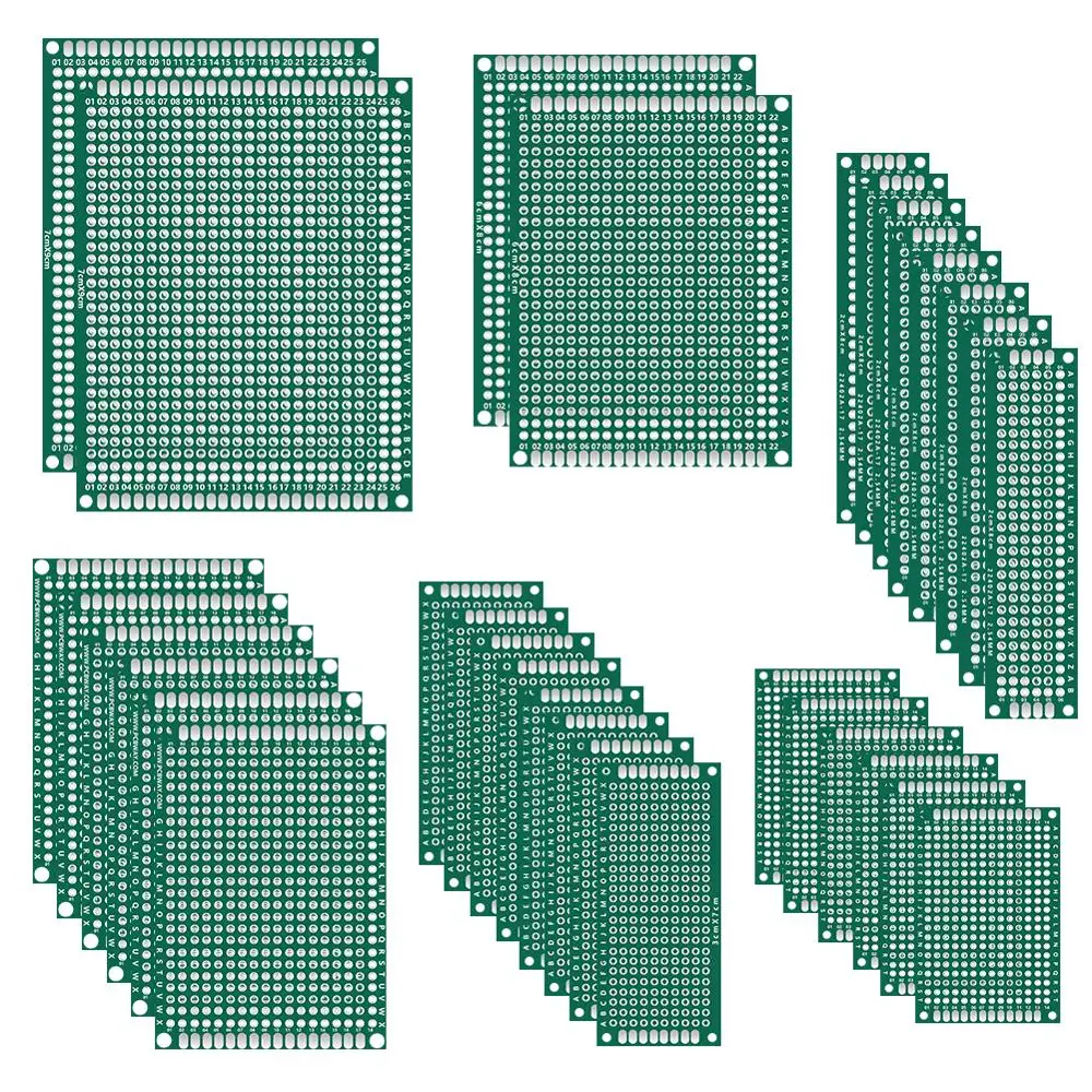 4pcs/lot 4x6 5x7 6x8 7x9  Double Sided PCB Board Prototype Kit  Protoboard for DIY Soldering Project Compatible with Arduino Kit