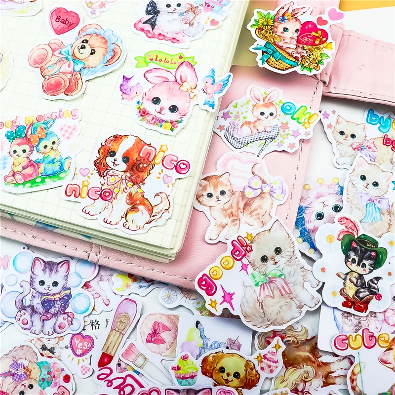 Sticker 40pcs Cartoon Cute Dog Animal Stickers DIY Diary Decor Stickers Scrapbook Cute Stationery Cute Supplies