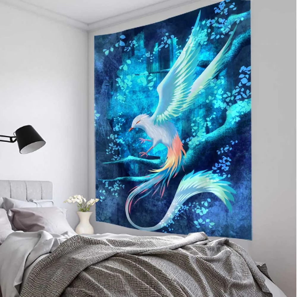 Animal art tapestry wall hanging psychedelic flying horse phoenix bohemian Hippie dormitory bedroom home wall art decoration