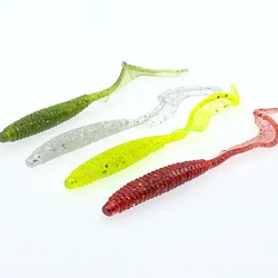 Fishing Lure Long Wave Tail Soft Bait 11cm 2.8g Artificial Lures Single Tails Worm Grub Lot 8 Pieces SALE