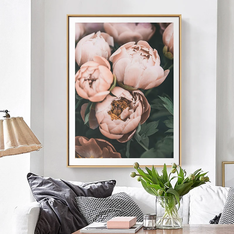 Landscape Canvas Poster Nordic Decoration Flower Rose Wall Art Print Painting Decorative Picture Scandinavian Home Decor Aisle