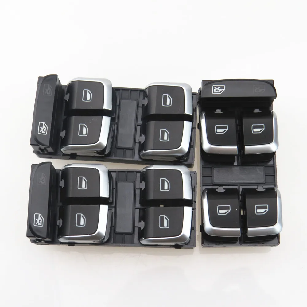 

FHAWKEYEQ 3x Chrome Driver Side Window Glass Lift Electronic Master Switch Button For A4 Allroad Quattro 8KD 959 851A 8KD959851A