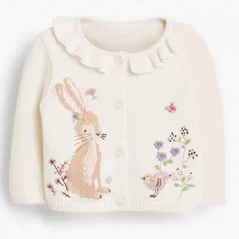 

Little maven Kids Girls Clothes Lovely White Rabbit Sweater Cotton Sweatshirt Autumn Outfit for Kids 2 to7year