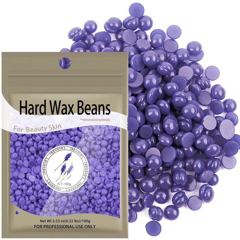 100g/Pack Lavender Rose Wax Beans Depilatory Hot Film Wax Pellet Women Men Bikini Legs Arm Body Face Hair Remove Solid Bean