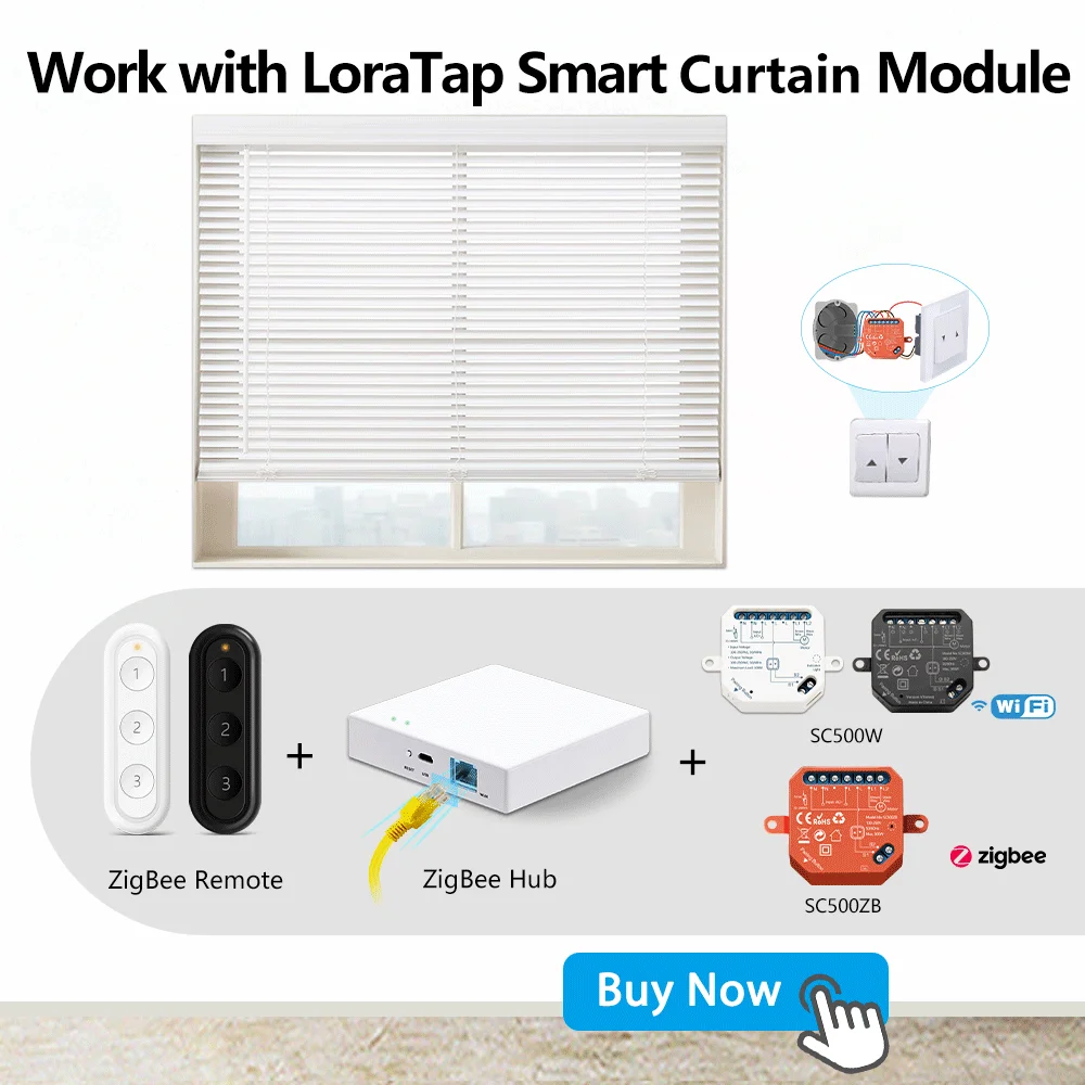 Tuya ZigBee 3.0 Wireless Portable Remote Control Curtain Switch Work with Smart Life Home Assistant Zigbee2MQTT SmartThings