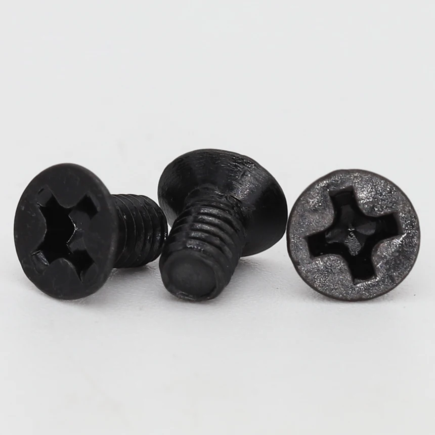 Mini tornillo de cabeza plana avellanada M2 M2 * 6/8/10/12 M2x6/8/10/12, acero al carbono negro DIN965 Phillips