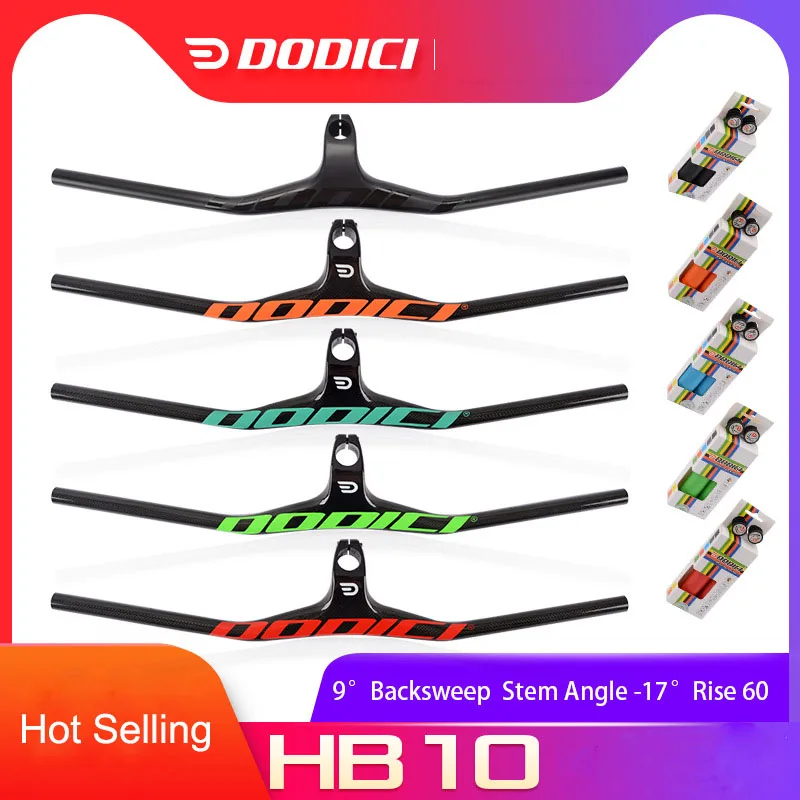 DODICI Carbon Handlebar 28.6mm/31.8mm Integrated Bar Mountain Bicycle Handlebar Glossy black Bike Parts