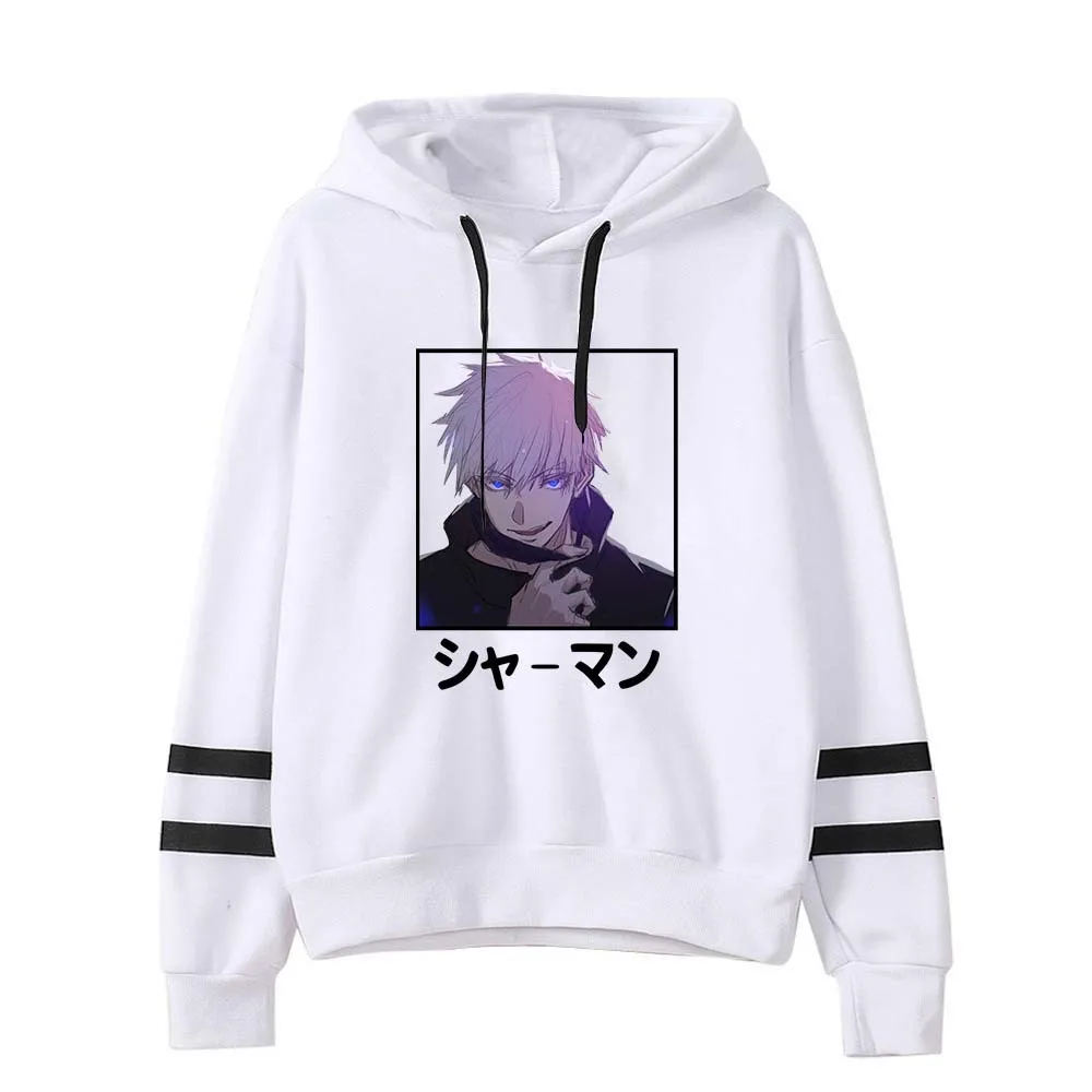 Jujutsu-Sudadera con capucha de holgada Kaisen, ropa para parte superior Unisex, de Anime japonés, talla grande 4XL, ropa de calle unicolor informal