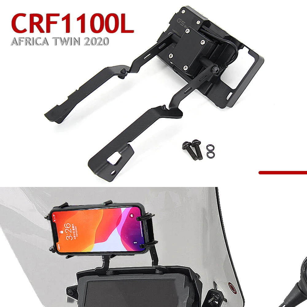 NEW Motorcycle Accessories For HONDA CRF1100L Africa Twin CRF 1100 L 2020 2021 Bracket GPS Board Bracket Mobile Phone Holder USB